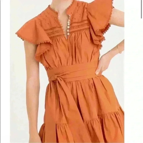 Secret mission, Valencia Bartolina dress  small, burnt orange knee length dress - Picture 11 of 14